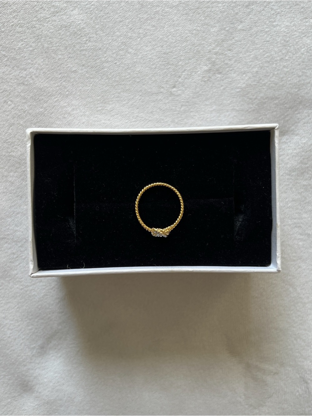 Gold and Silver Tone Twisted Band Ring - Picture 2 of 3